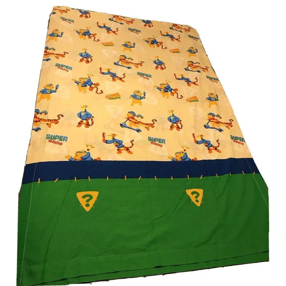 Disney Vtg WINNIE THE POOH/TIGGER Two 40x64” Curtain Panels 